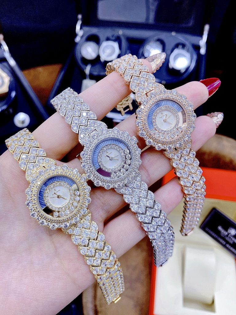 Đồng hồ nữ cao cấp Royal Crown đính đá mặt chải tia like auth
