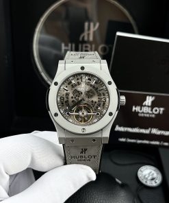 Đồng hồ cơ nam Hublot Automatic lộ máy Nhật màu xám giá rẻ