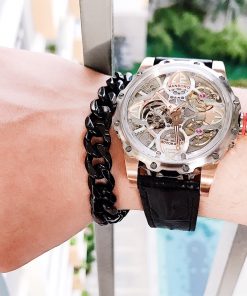 Đồng hồ cơ lộ máy Hanboro chính hãng Automatic màu demi 44mm