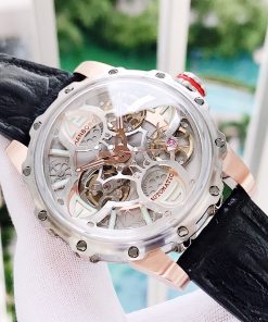 Đồng hồ cơ lộ máy Hanboro chính hãng Automatic màu demi 44mm