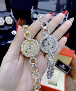 Đồng hồ Royal Crown nữ giá rẻ dây kim loại đính đá cao cấp 33mm