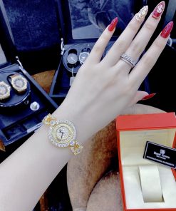 Đồng hồ Royal Crown nữ giá rẻ dây kim loại đính đá cao cấp 33mm