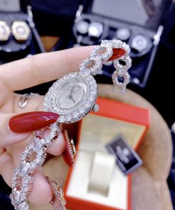 Đồng hồ Royal Crown nữ giá rẻ dây kim loại đính đá cao cấp 33mm