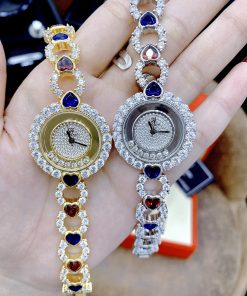 Đồng hồ nữ Royal Crown đính đá dây kim loại hình trái tim 33mm