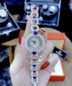 Đồng hồ nữ Royal Crown đính đá dây kim loại hình trái tim 33mm