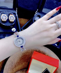 Đồng hồ nữ Royal Crown đính đá dây kim loại hình trái tim 33mm