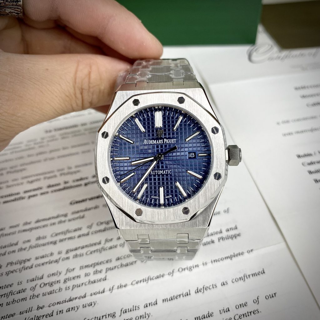 Đồng hồ Audemars Piguet Automatic nam dây kim loại mặt xanh 41mm