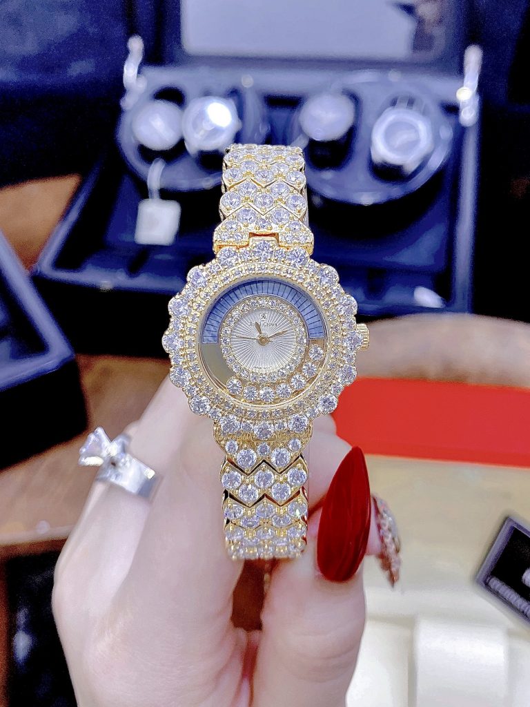 Đồng hồ nữ cao cấp Royal Crown đính đá mặt chải tia like auth