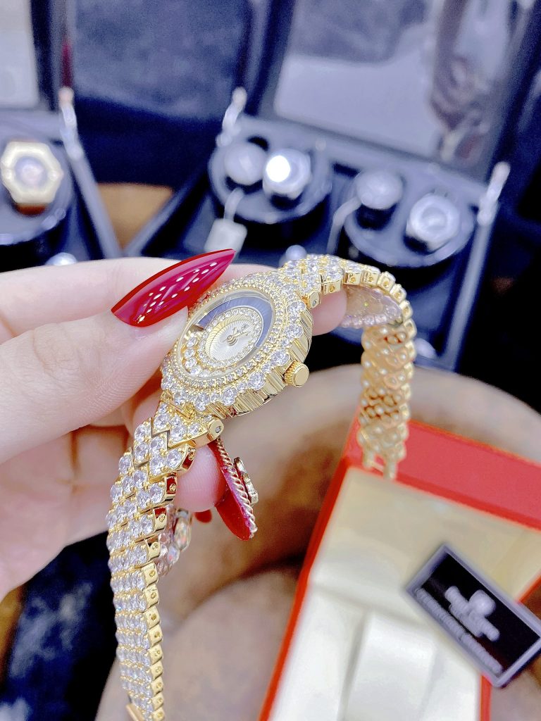 Đồng hồ nữ cao cấp Royal Crown đính đá mặt chải tia like auth