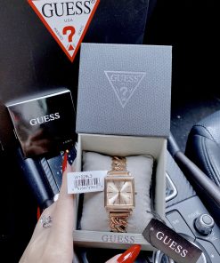 Đồng hồ nữ Guess Chain Bracelet dây kim loại dạng xích mặt vuông 28x28mm