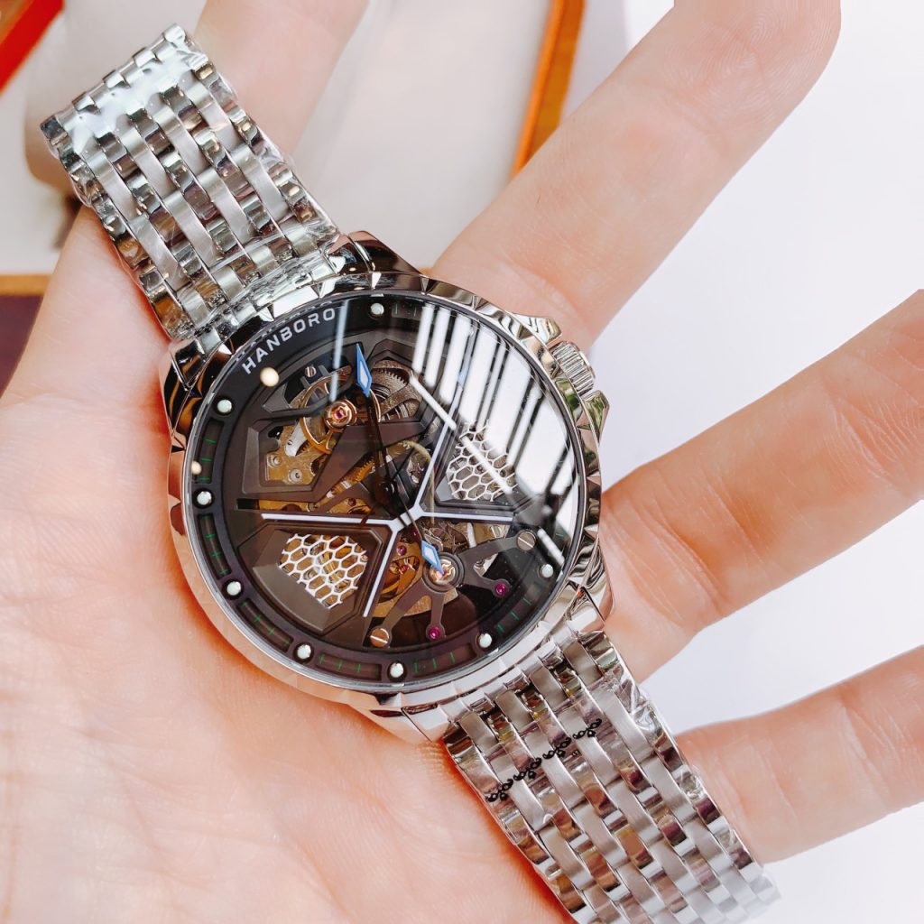 Đồng hồ Huboler nam chính hãng Huboler by Hanboro Automatic dây kim loại 44mm