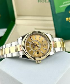 Đồng hồ Rolex giá rẻ Rolex Sky-Dweller Oyster Perpetual Gold Super Fake Size 41mm