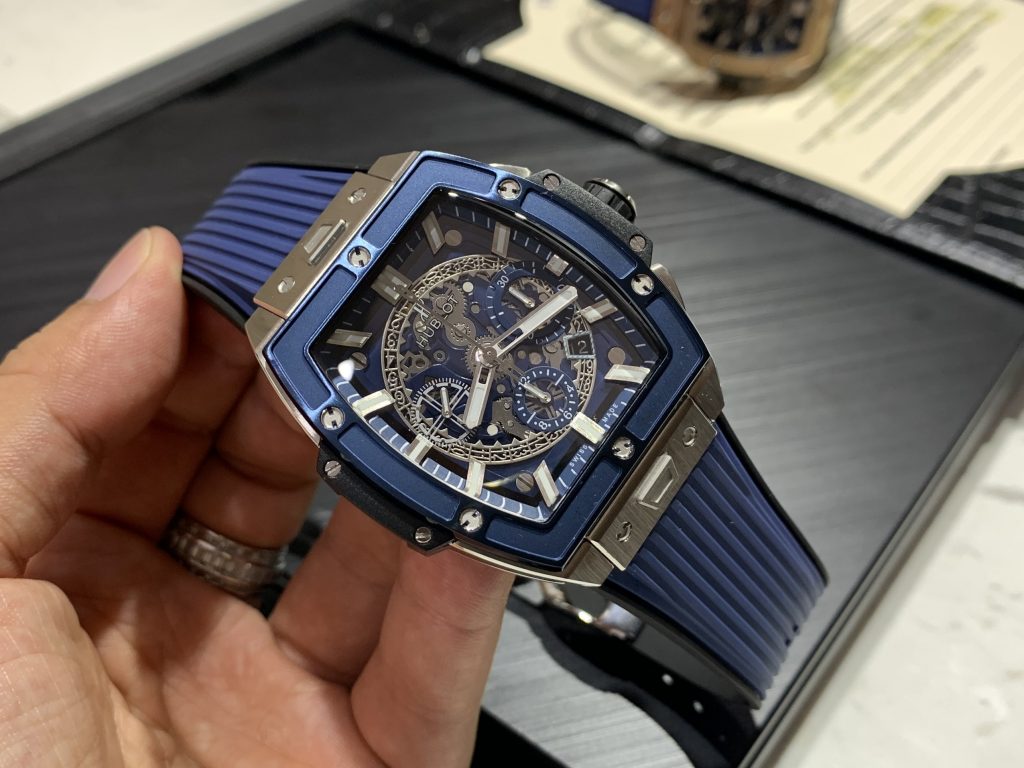 Đồng hồ Hublot Spirit of Big Bang Replica 1 1 cao cấp màu xanh dương MSF