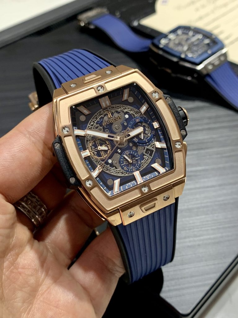 Đồng hồ Hublot Spirit of Big Bang King Gold Blue Replica 11 MS Factory