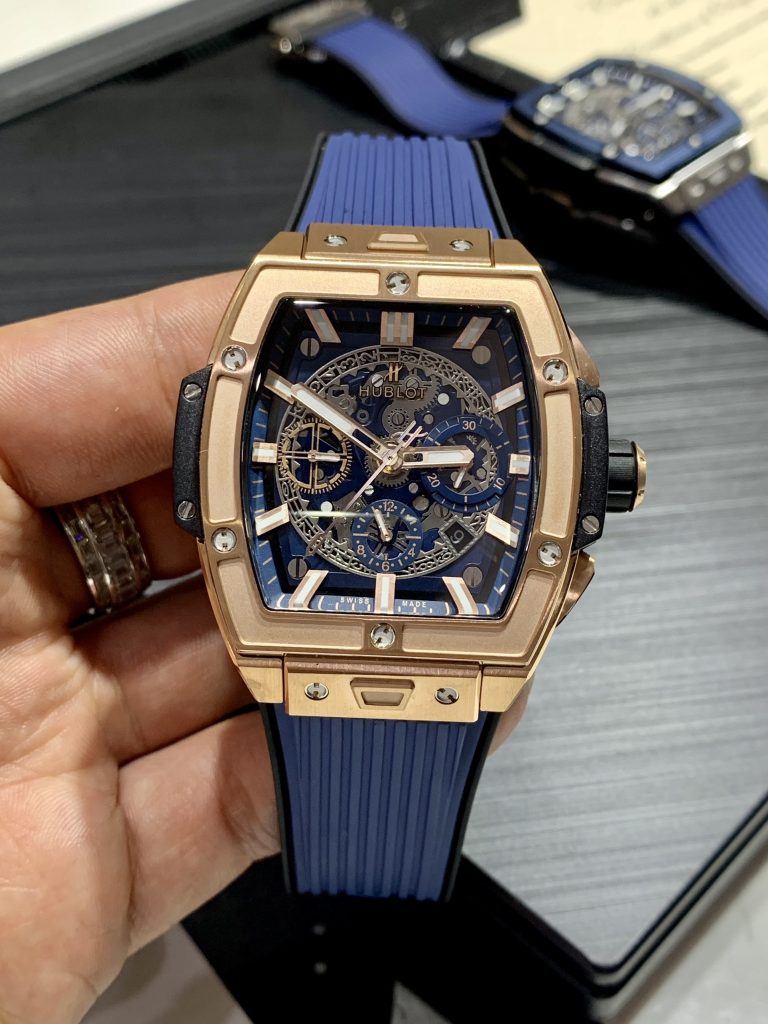 Đồng hồ Hublot Spirit of Big Bang King Gold Blue Replica 11 MS Factory