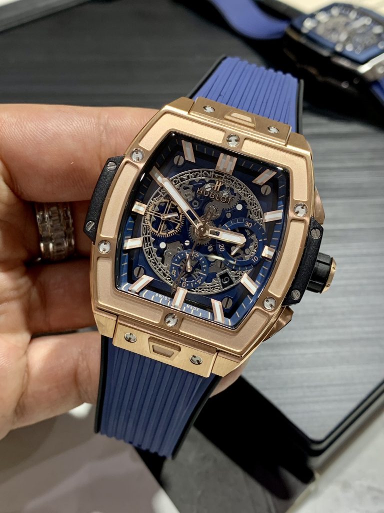 Đồng hồ Hublot Spirit of Big Bang King Gold Blue Replica 11 MS Factory