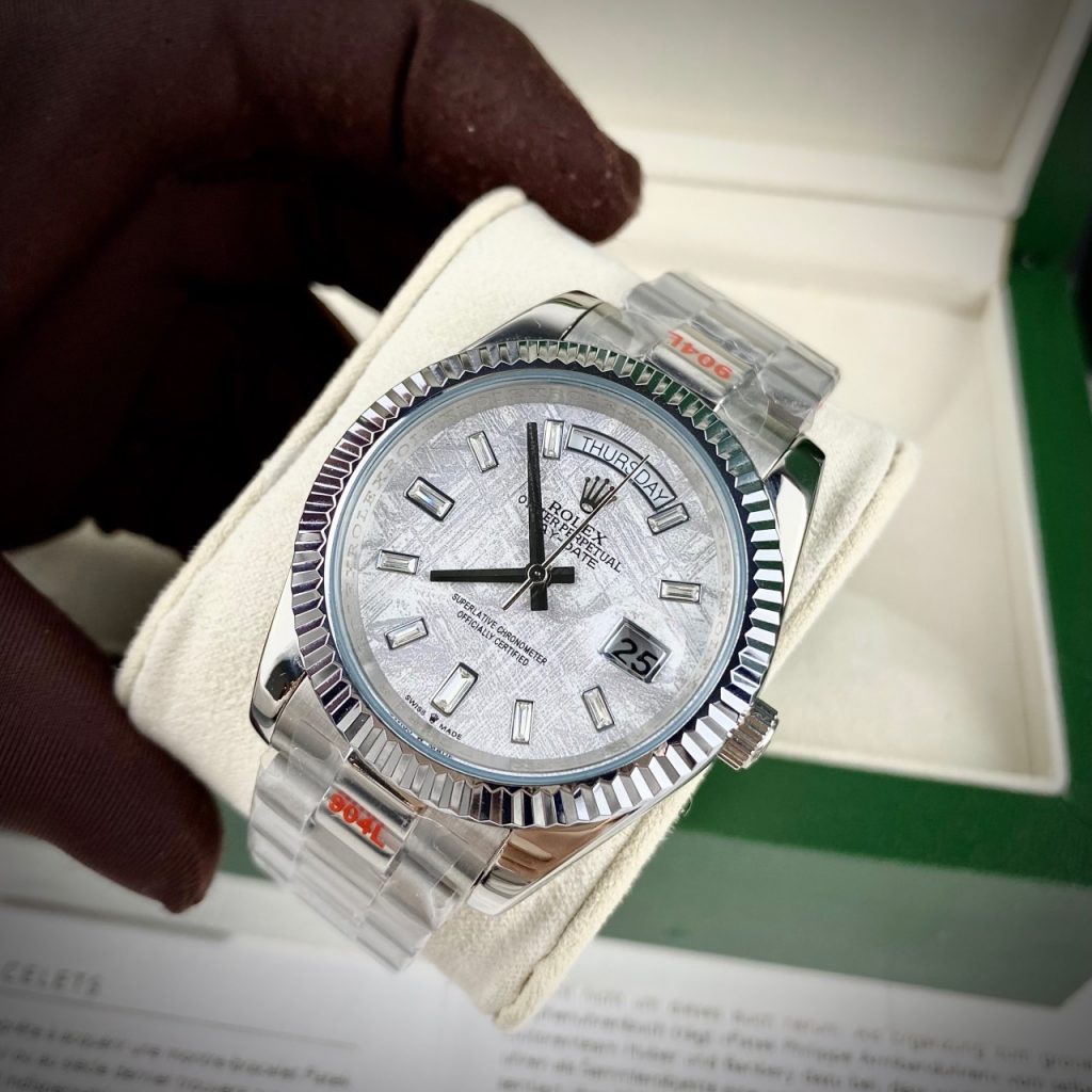 Đồng hồ nam Rolex Super Fake máy nhật Day-Date dây kim loại 40mm
