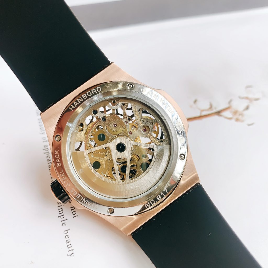 Đồng hồ chính hãng Hanboro nam máy cơ Automatic Nhật giá rẻ 44mm