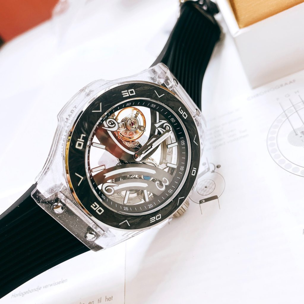 Đồng hồ Hanboro máy lộ cơ nam chính hãng vỏ dạ quang 43mm