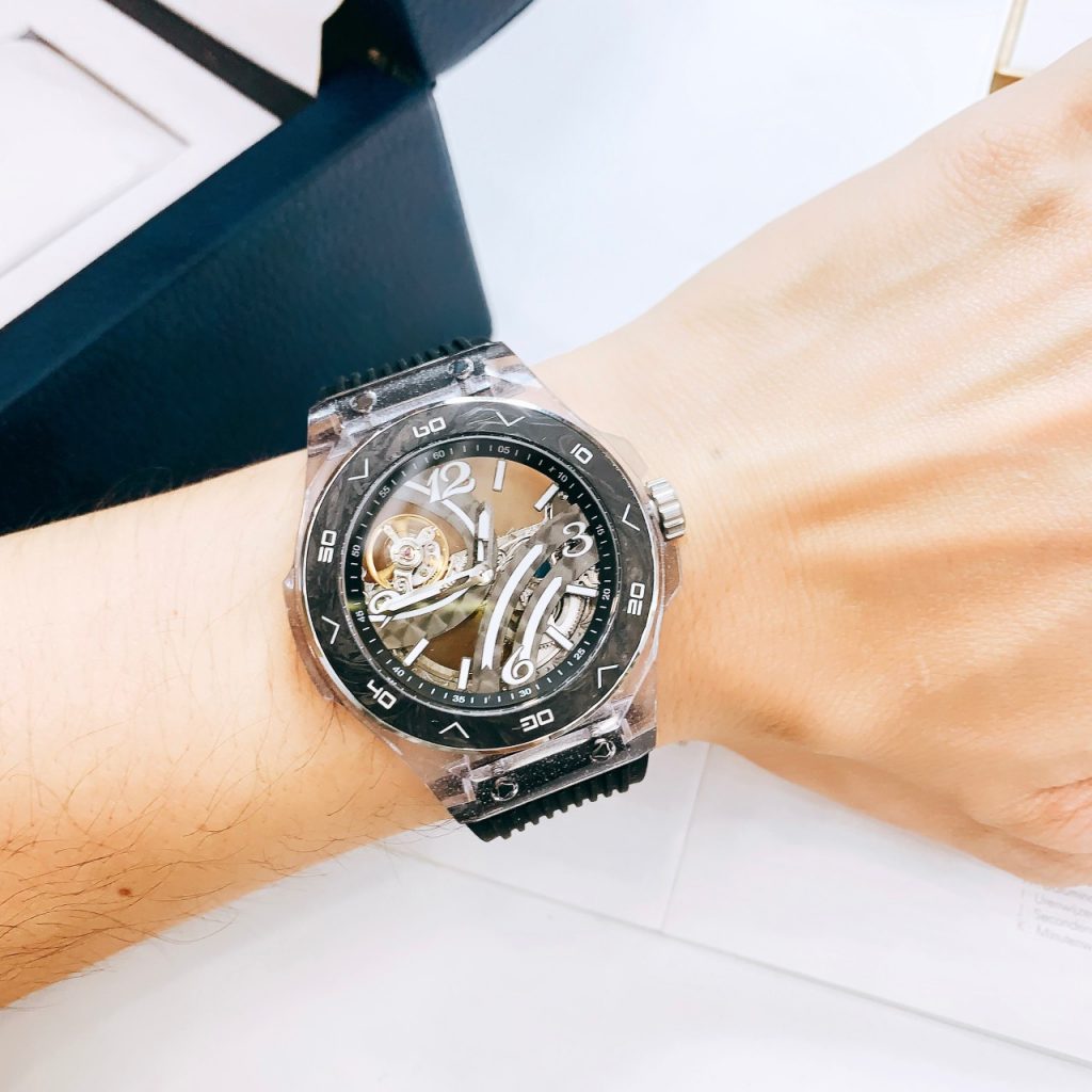 Đồng hồ Hanboro máy lộ cơ nam chính hãng vỏ dạ quang 43mm