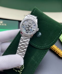 Đồng hồ Rolex Datejust mặt số cánh bướm đính đá Replica 11 màu trắng 31mm