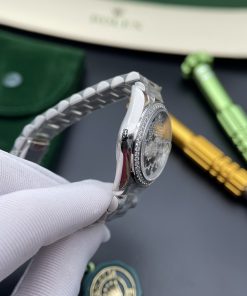 Đồng hồ Rolex Datejust mặt số cánh bướm đính đá Replica 11 màu trắng 31mm