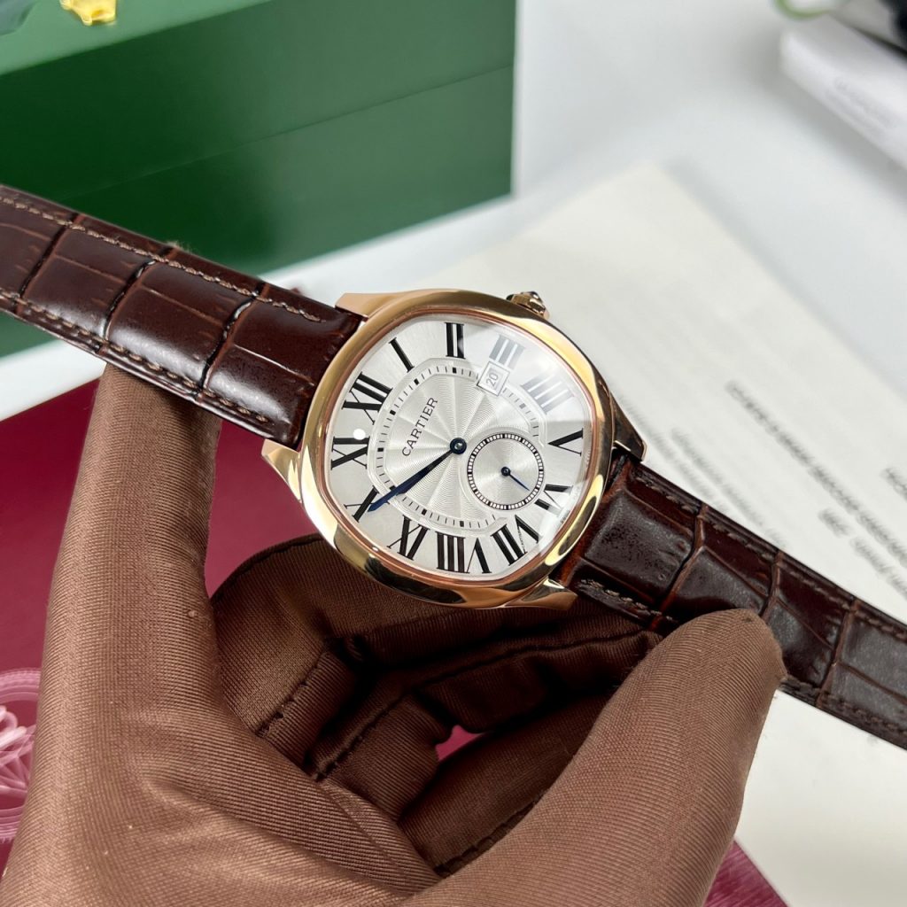 Đồng hồ cơ nam dây da Cartier Drive de Cartier replica 1:1