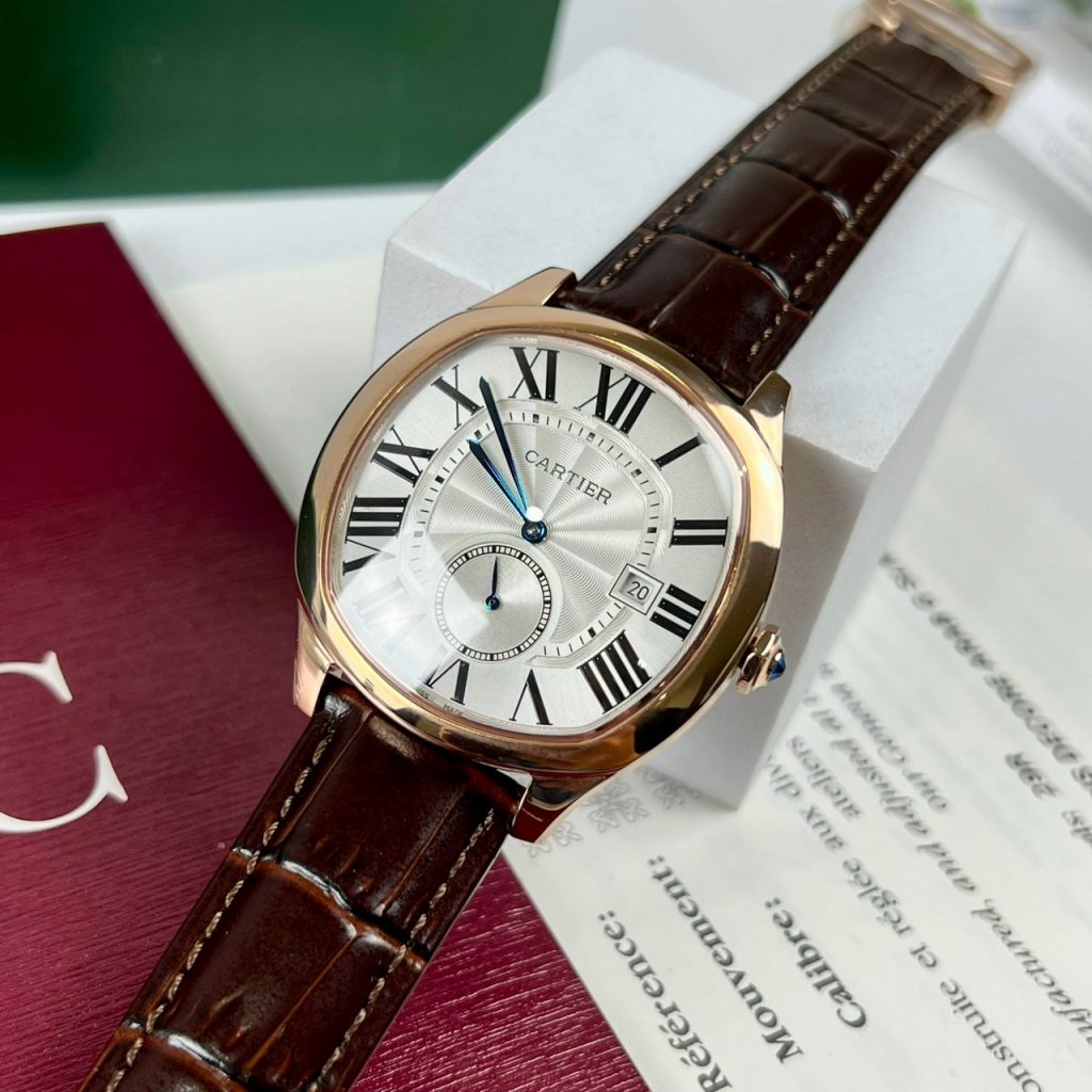 Đồng hồ cơ nam dây da Cartier Drive de Cartier replica 1:1