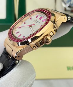 Đồng hồ nam máy cơ đính đá baguette Patek Philippe Nautilus Fake cao cấp 40mm