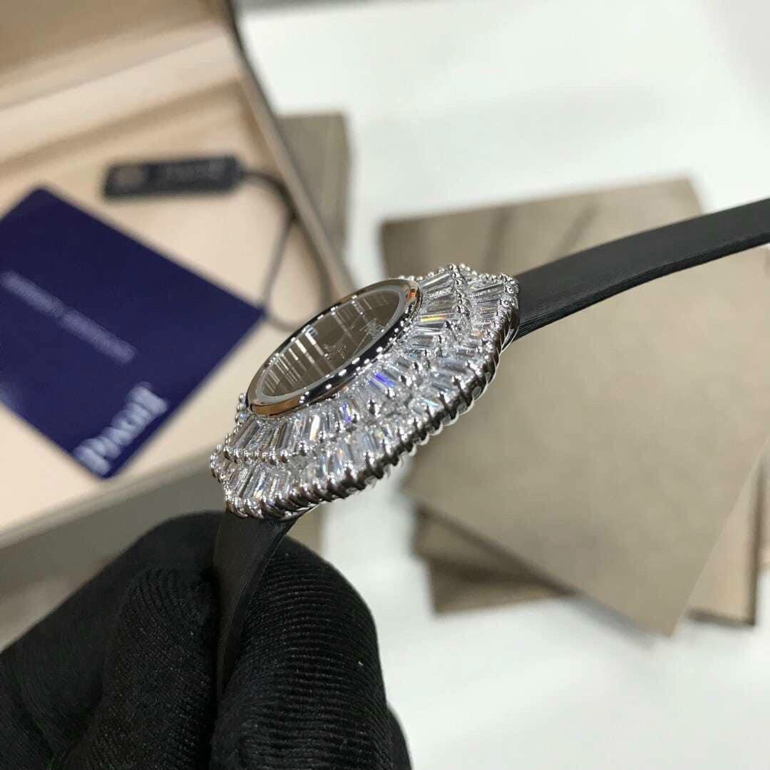 Đồng hồ nữ siêu cấp Piaget Limelight dây da màu đen đính đá 33mm Đồng hồ nữ siêu cấp Piaget Limelight dây da màu đen đính đá 33mm