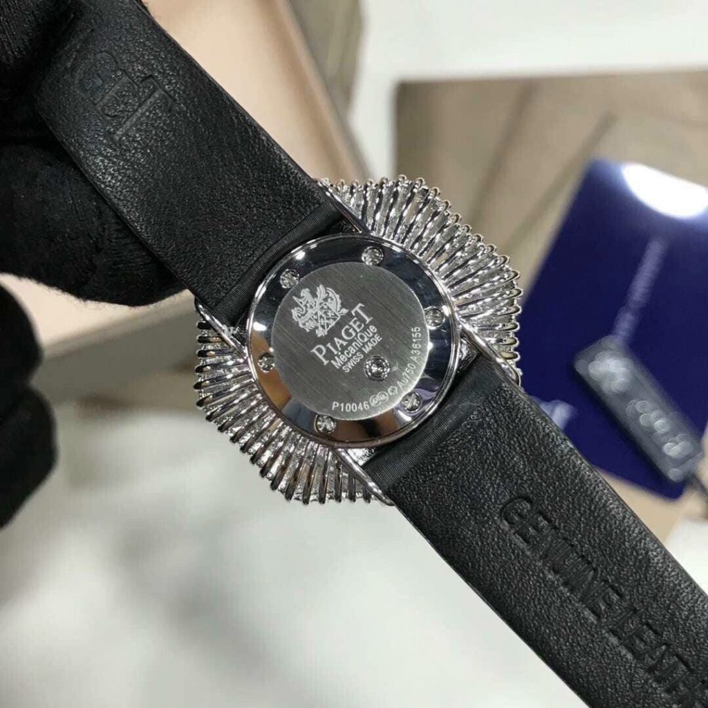 Đồng hồ nữ siêu cấp Piaget Limelight dây da màu đen đính đá 33mm