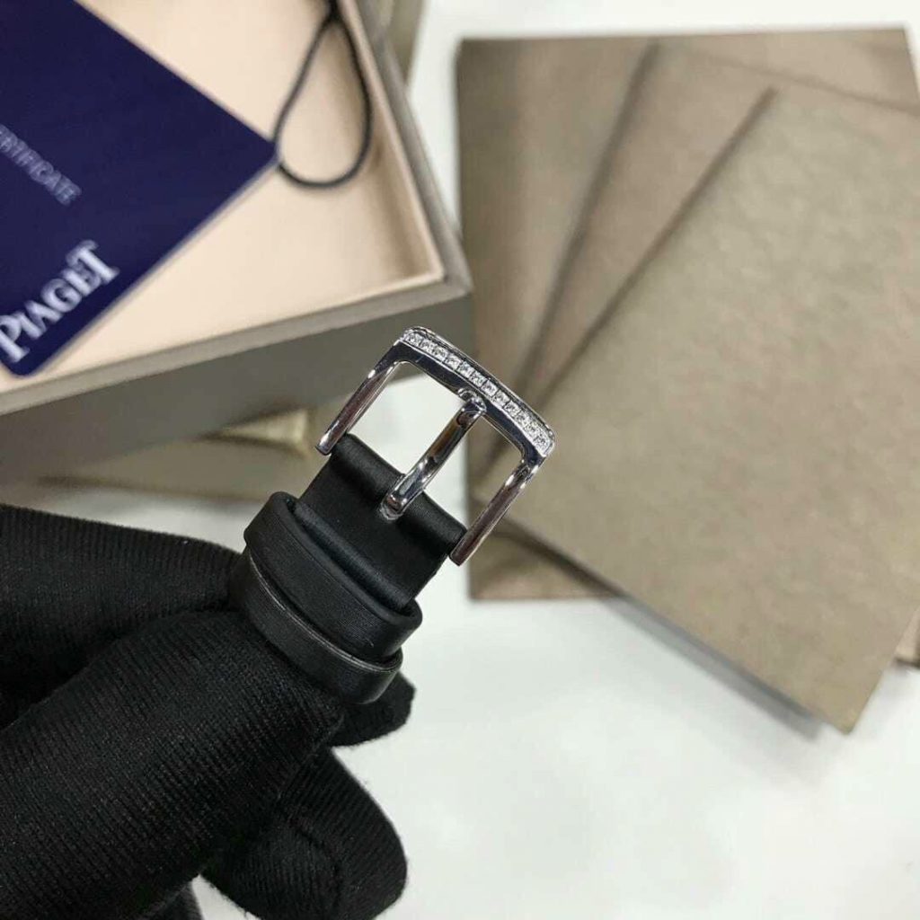 Đồng hồ nữ siêu cấp Piaget Limelight dây da màu đen đính đá 33mm