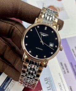 Đồng hồ cơ nam dây kim loại màu demi longines master fake cao cấp 38.5mm