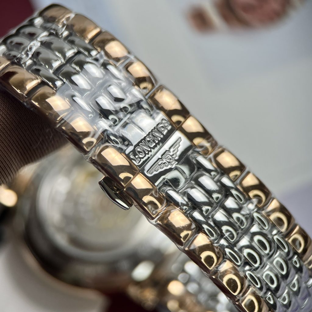 Đồng hồ cơ nam dây kim loại màu demi longines master fake cao cấp 38.5mm