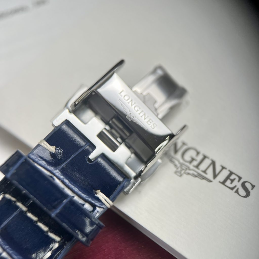 Đồng hồ cơ nam mặt xanh dây da Longines Master super fake 1:1 cao cấp 40mm