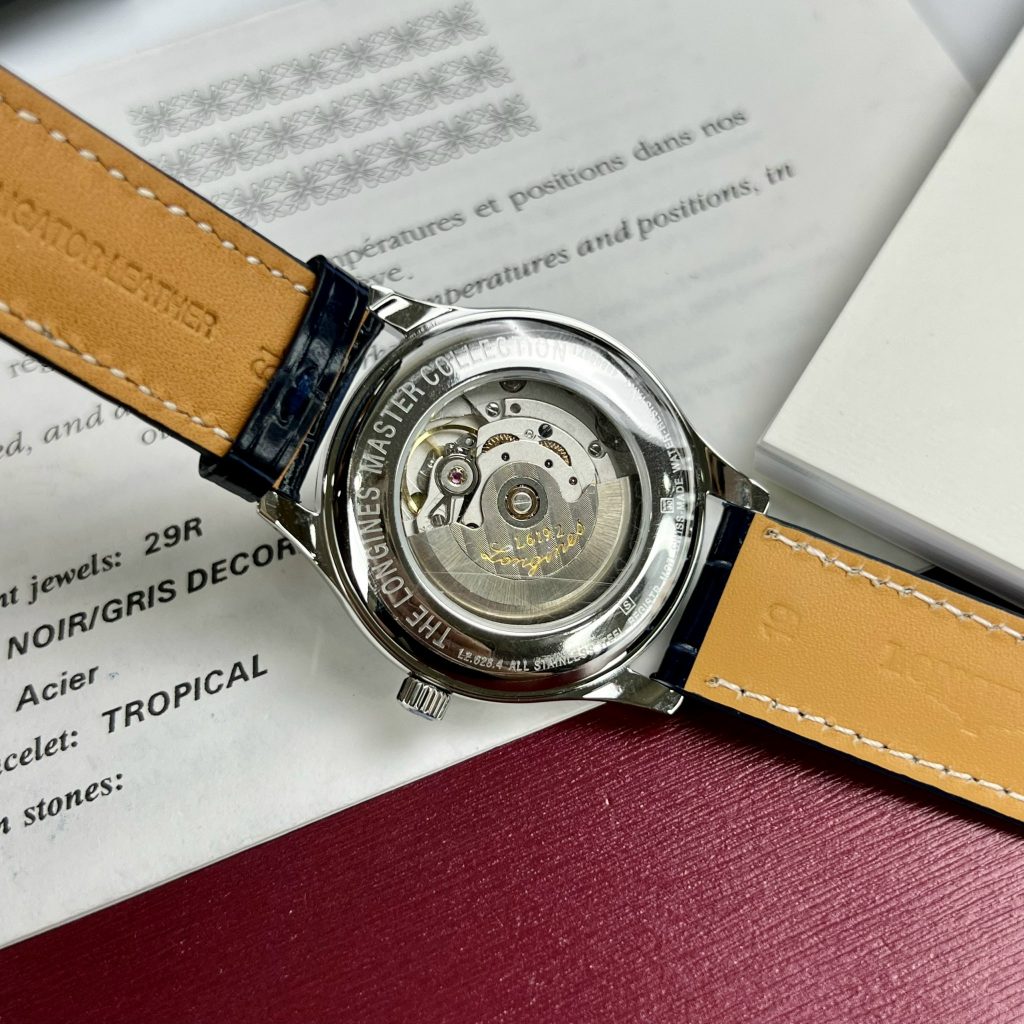 Đồng hồ cơ nam mặt xanh dây da Longines Master super fake 1:1 cao cấp 40mm