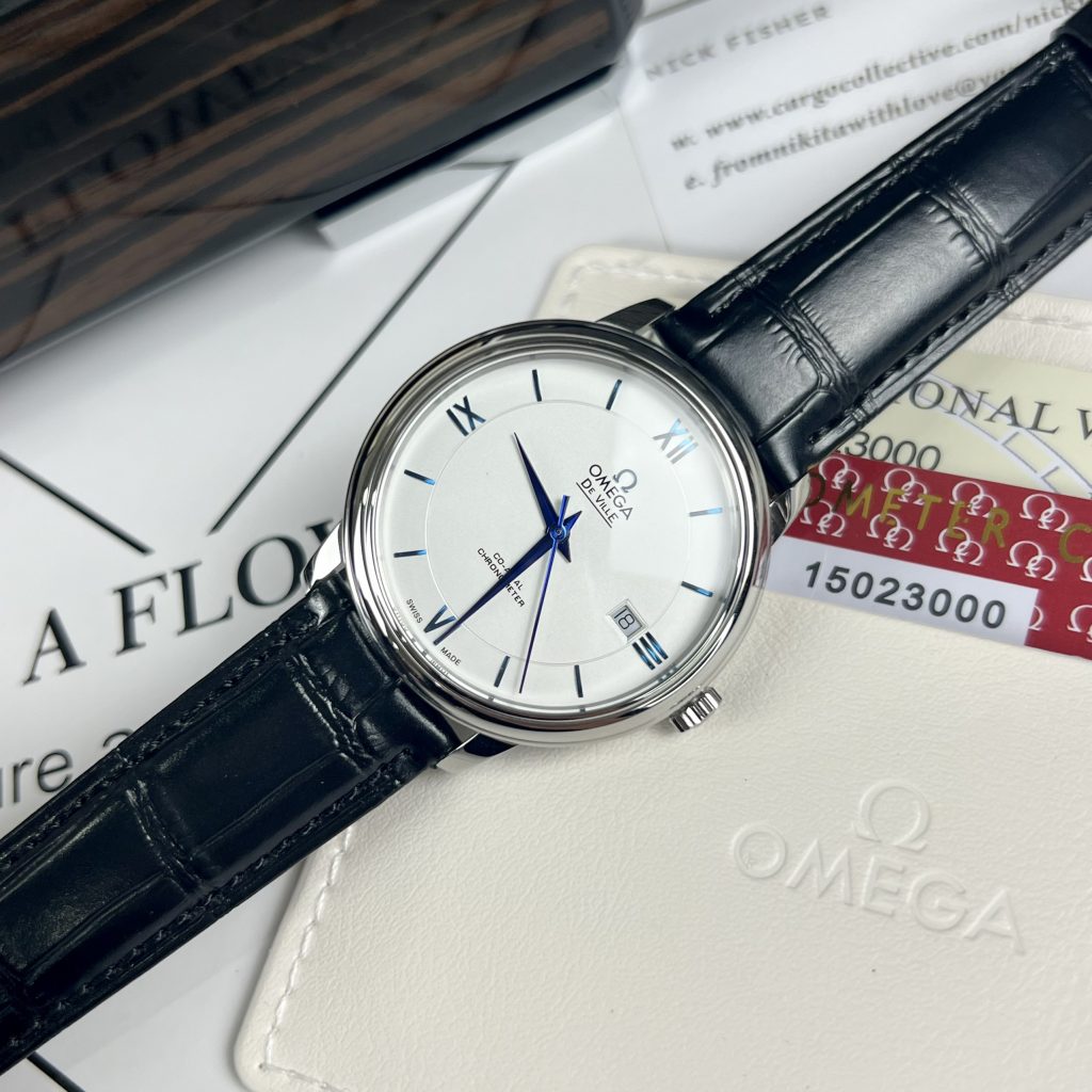 Đồng hồ Omega Deville Co-Axial Chronometer nam máy cơ dây da fake cao cấp 40mm