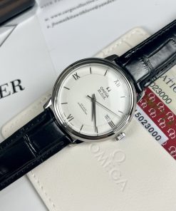 Đồng hồ fake cao cấp Omega Deville Co-Axial Chronometer nam máy cơ dây da đen 40mm