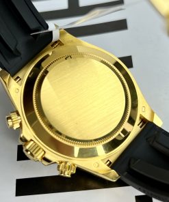 Đồng hồ Rolex Daytona mặt thiên thạch nam máy cơ Automatic dây cao su replica 1:1 cao cấp 40mm