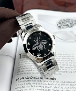 Đồng Hồ Gucci Ong Dây Kim Loại Mặt Đen Like Auth 28/38mm