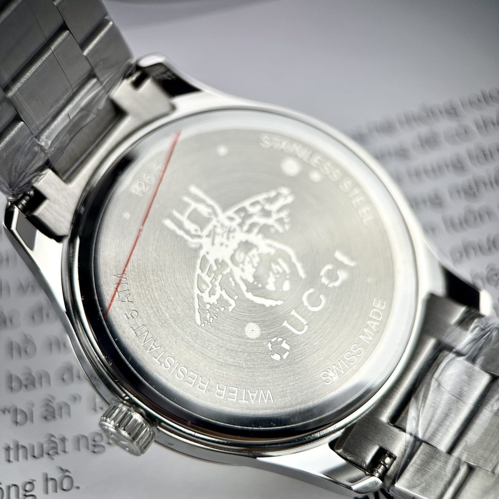 Đồng Hồ Gucci Ong Dây Kim Loại Mặt Đen Like Auth 28/38mm
