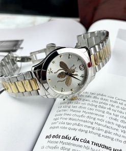 Đồng Hồ Gucci Ong Dây Kim Loại Màu Demi Like Auth 28/38mm
