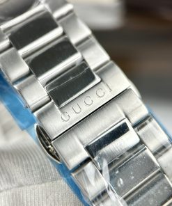 Đồng hồ đôi Gucci rắn dây kim loại mặt trắng like auth 28/38mm