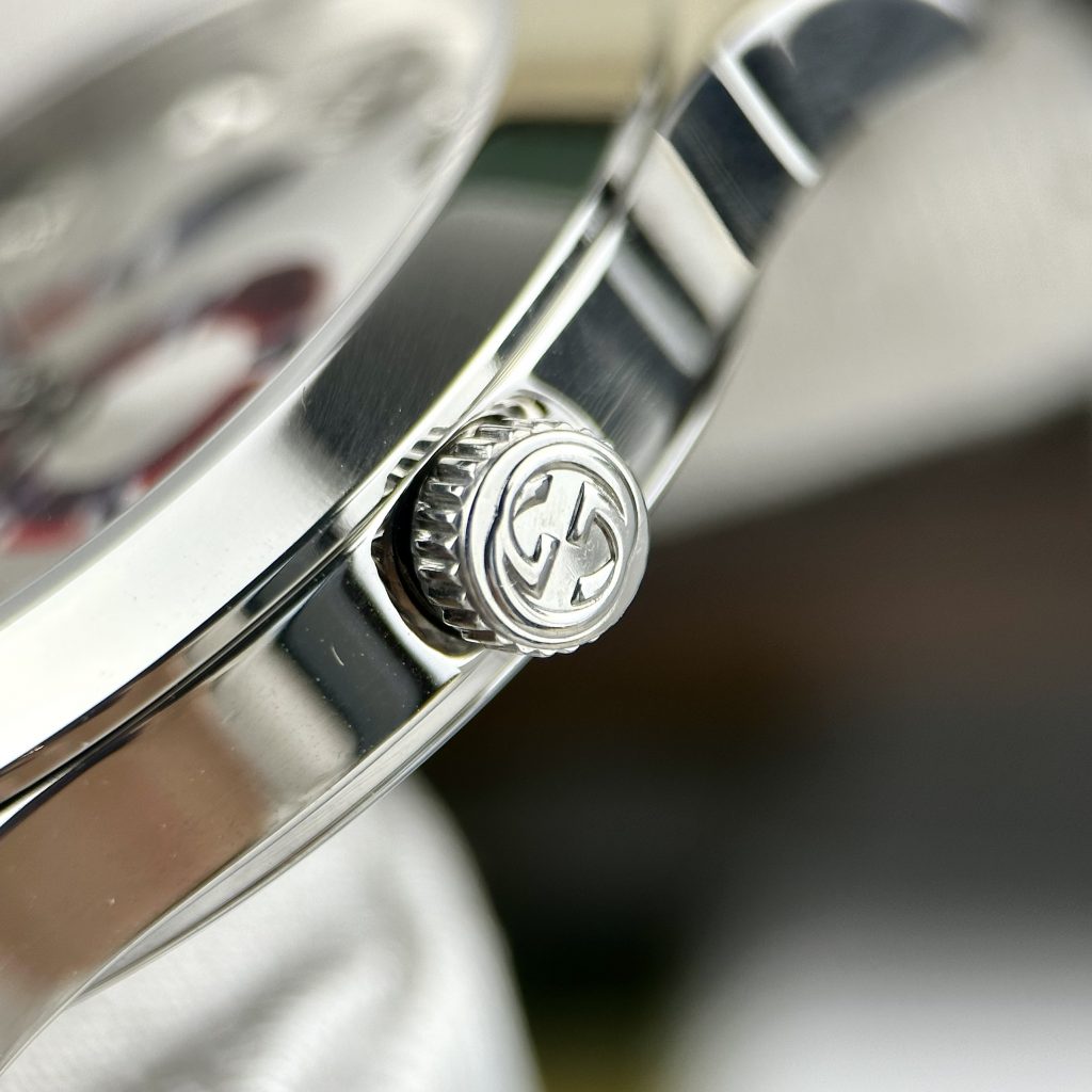 Đồng hồ đôi Gucci rắn dây kim loại mặt trắng like auth 28/38mm