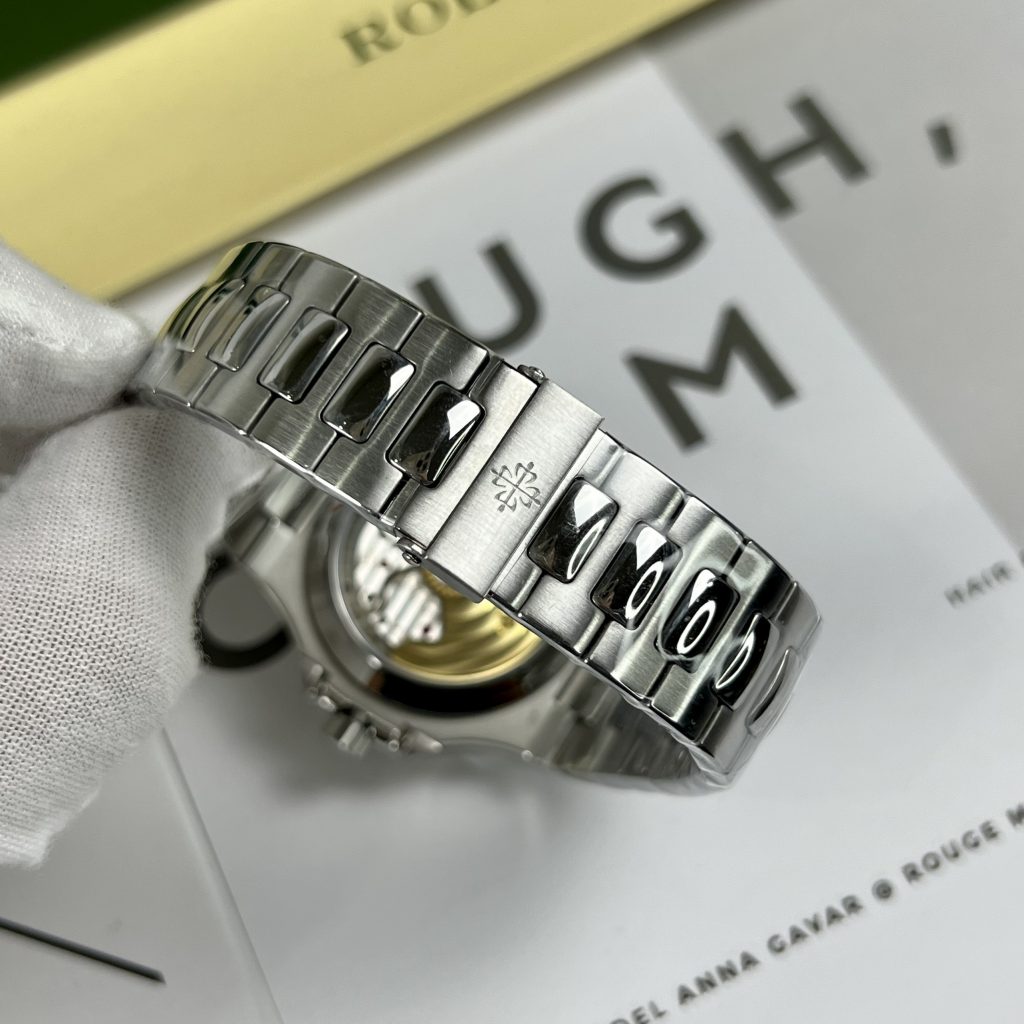 Đồng Hồ Patek Philippe Nautilus Nam Dây Kim Loại Mặt Xanh Super Fake 1:1 40mm