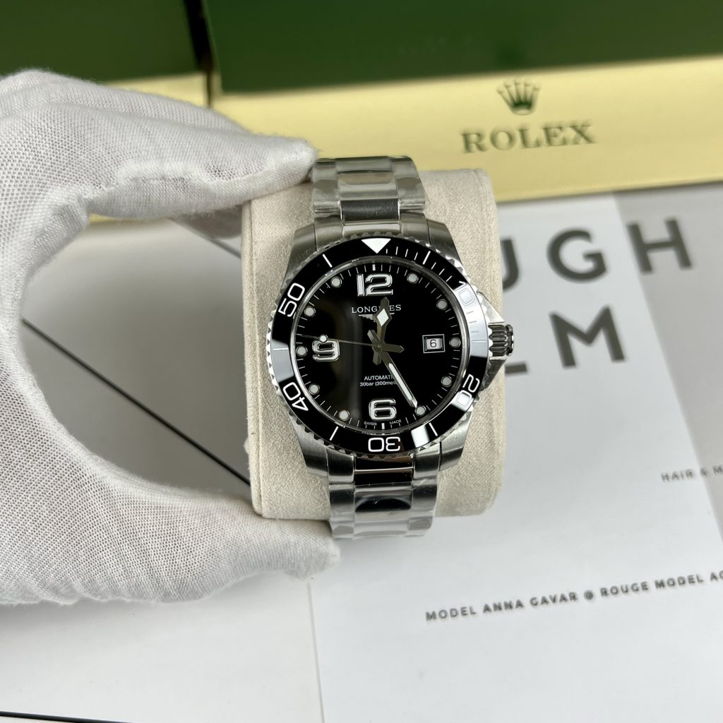 Đồng hồ Longines hydroconquest nam máy cơ mặt đen super fake 1:1 43mm