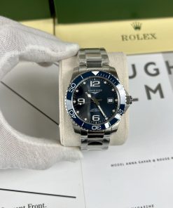 Đồng hồ Longines Hydroconquest nam dây kim loại mặt xanh super fake 1:1 43mm