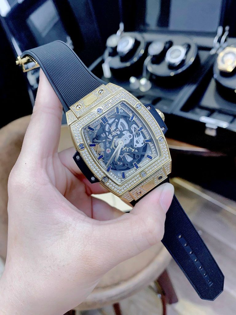 Đồng Hồ Cơ Nam Đính Đá Hublot Big Bang Super Fake 1:1 Cao Cấp 45x53mm