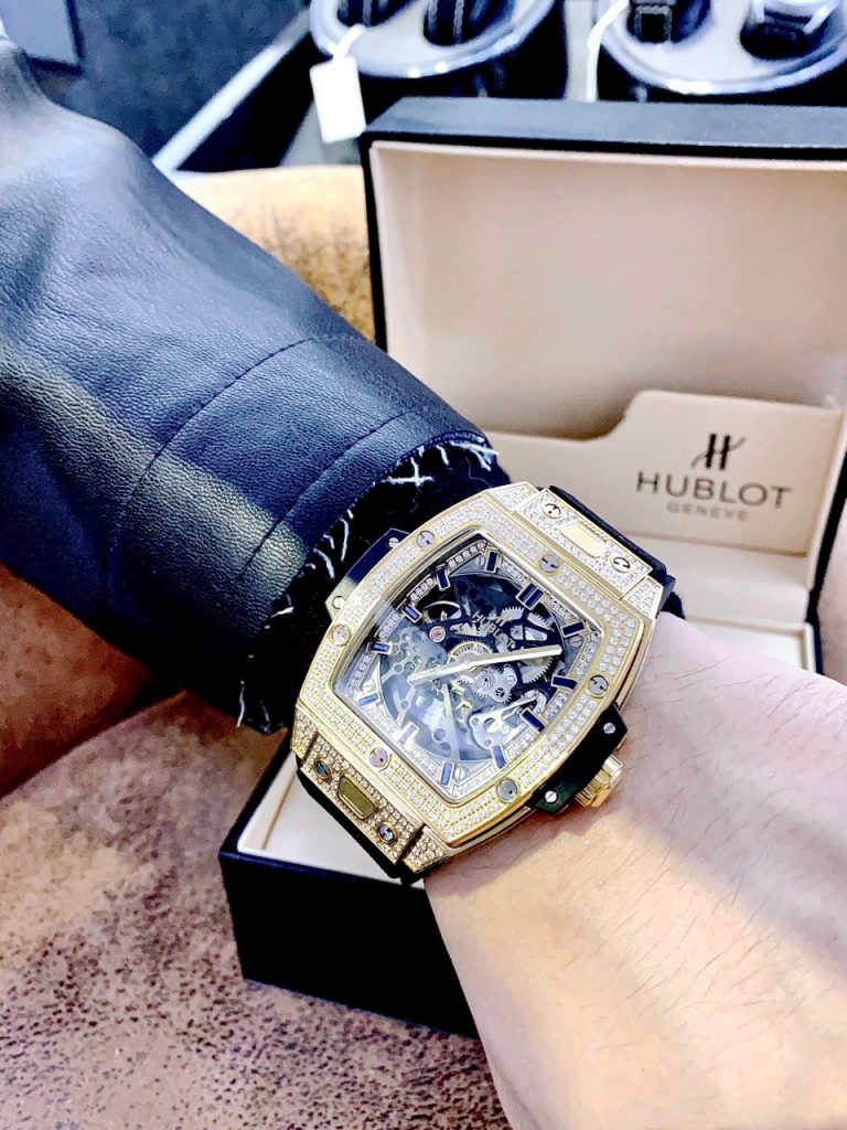 Đồng Hồ Cơ Nam Đính Đá Hublot Big Bang Super Fake 1:1 Cao Cấp 45x53mm