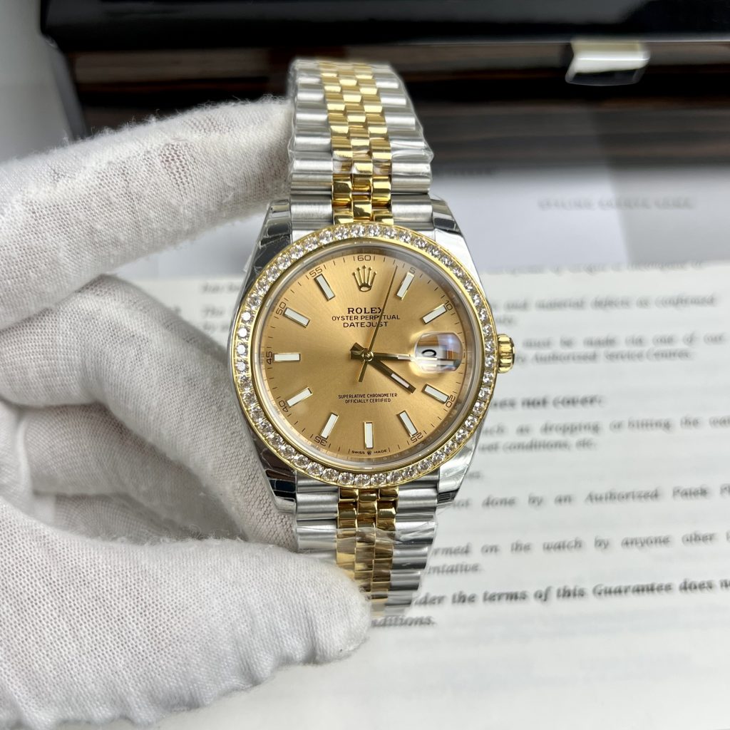 Đồng hồ Rolex DateJust nam đính đá replica 1:1 thuỵ sỹ cao cấp 36/41mm